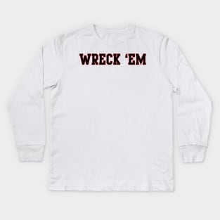 Wreck 'em White Kids Long Sleeve T-Shirt